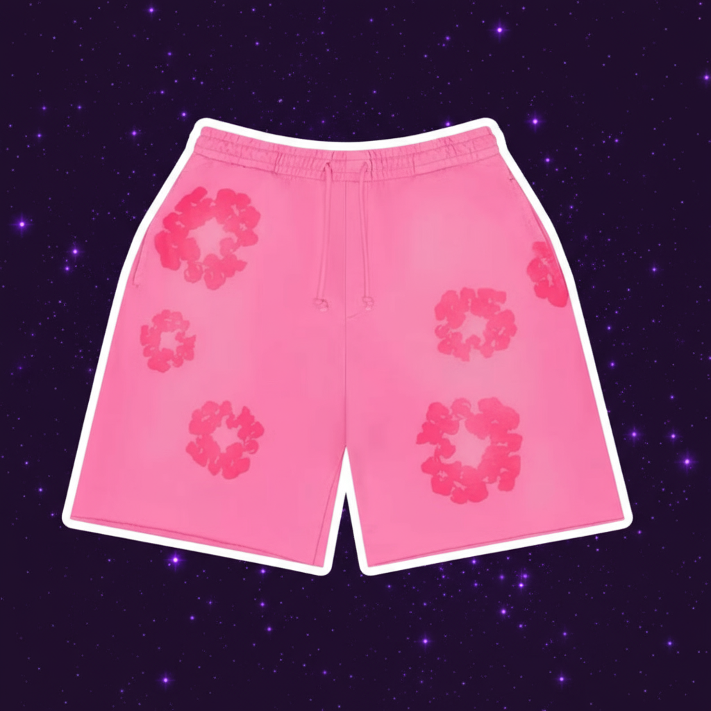 Denim Tears Mono Cotton Wreath Pink Sweat Shorts