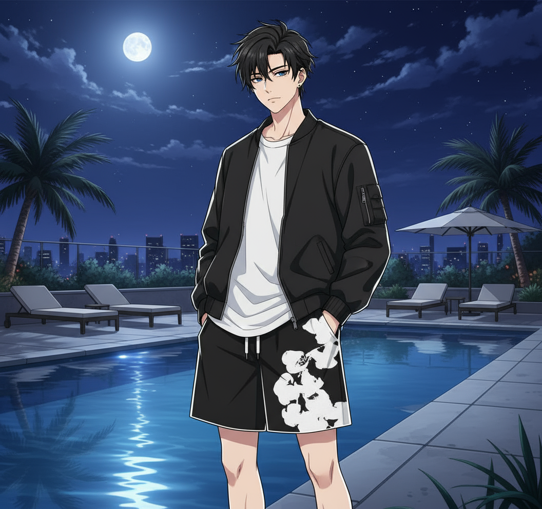 Denim Tears Big Cotton Wreath Black Sweat Shorts