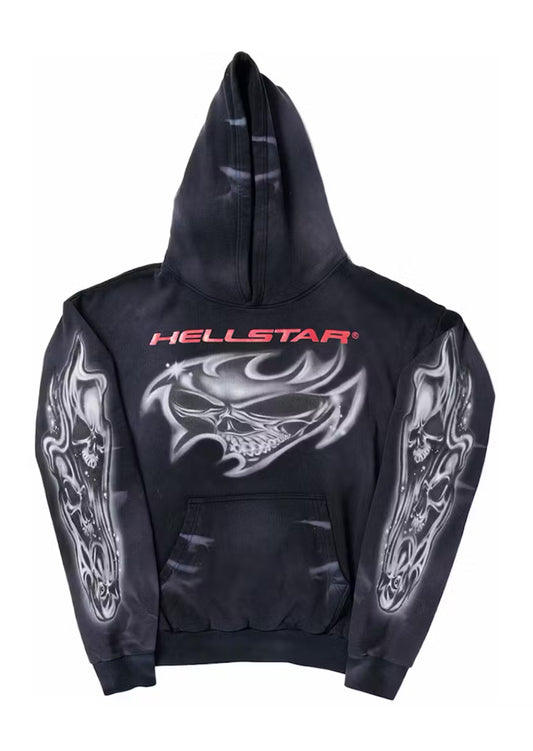 Hellstar Airbrushed Skull Hoodie
