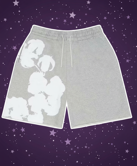 Denim Tears Big Cotton Wreath grey Sweat Shorts
