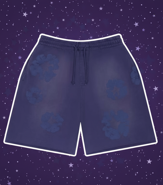 Denim Tears Mono Cotton Wreath Wasted Blue Sweat Shorts
