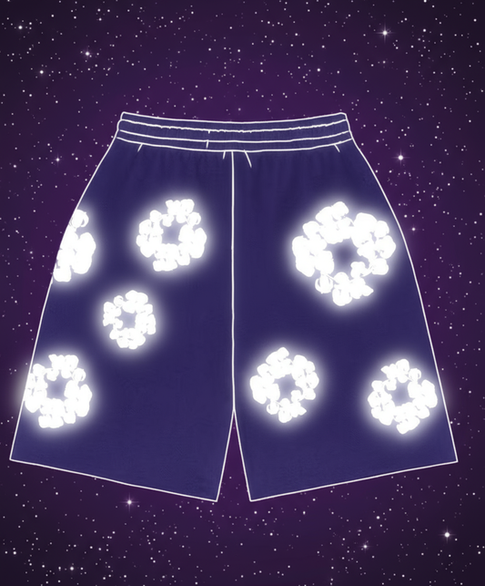 Denim Tears Cotton Wreath Purple Shorts