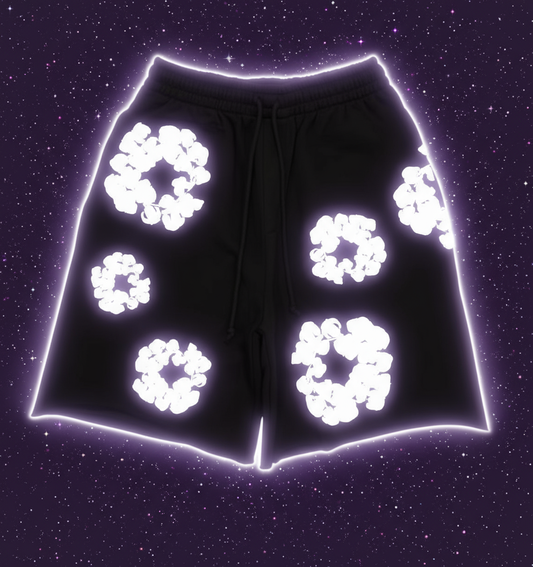 Denim Tears Cotton Wreath Black Shorts
