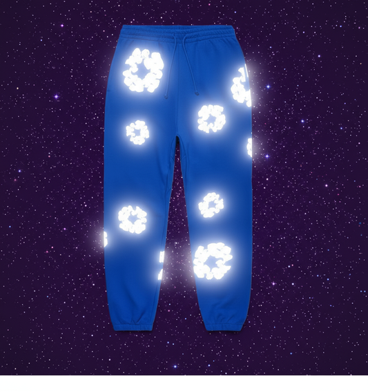 The Denim Tears Cotton Wreath Royal Blue Sweatpants